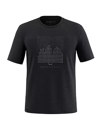 SALEWA | T-shirt de sport homme Eagle Dotted Merino | schwarz